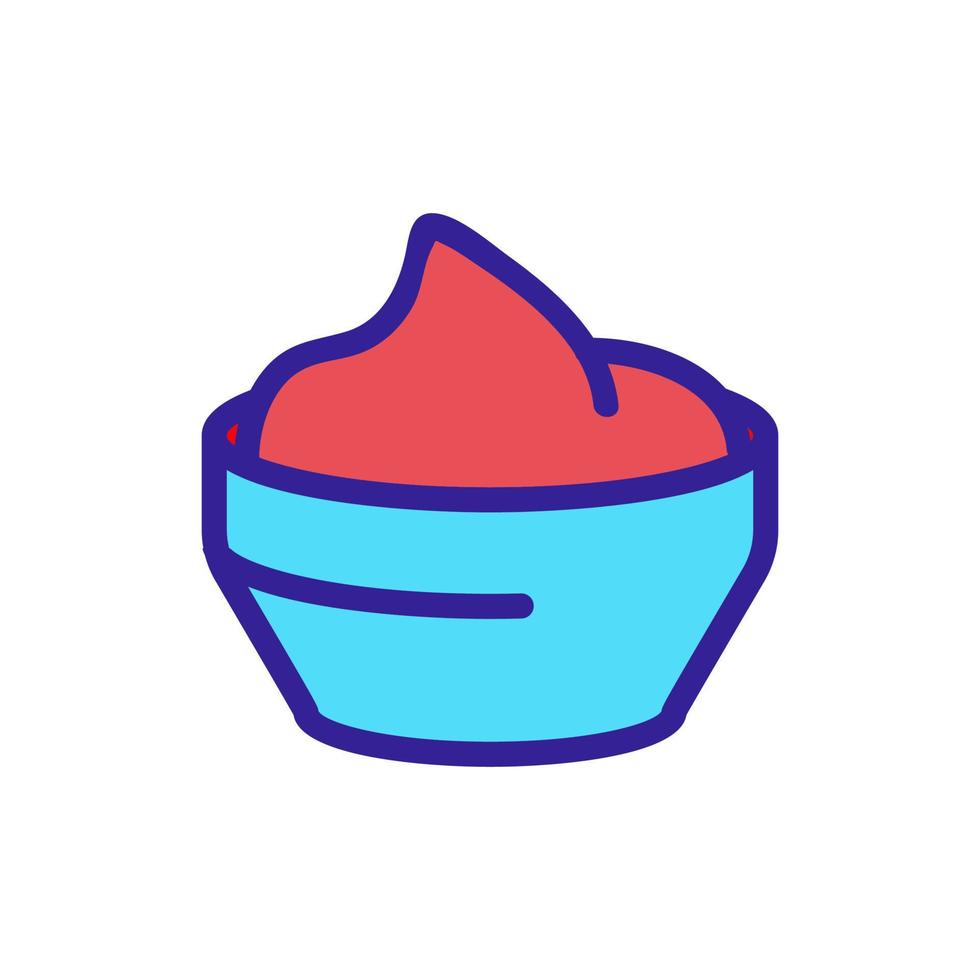 bowl with ketchup icon vector outline illustration