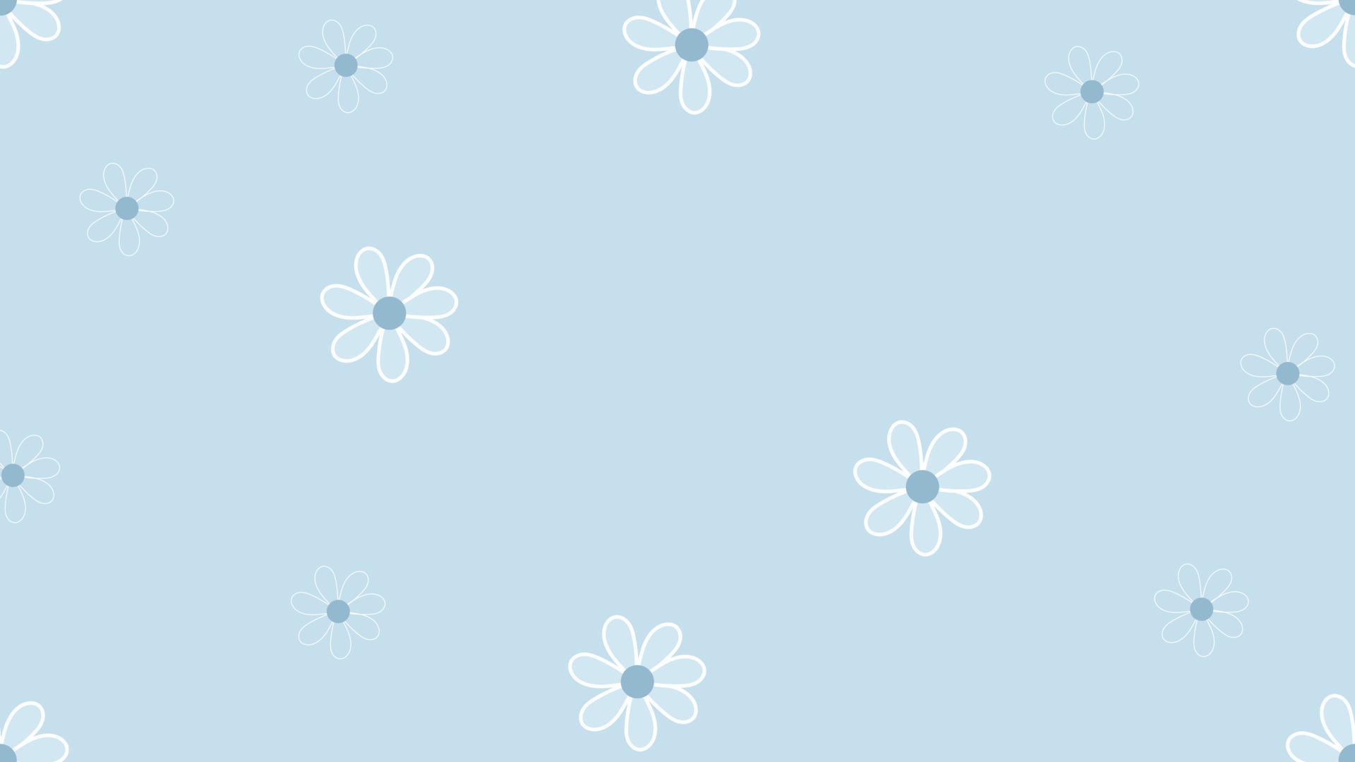 cute flower pattern on blue background, perfect for wallpaper, backdrop