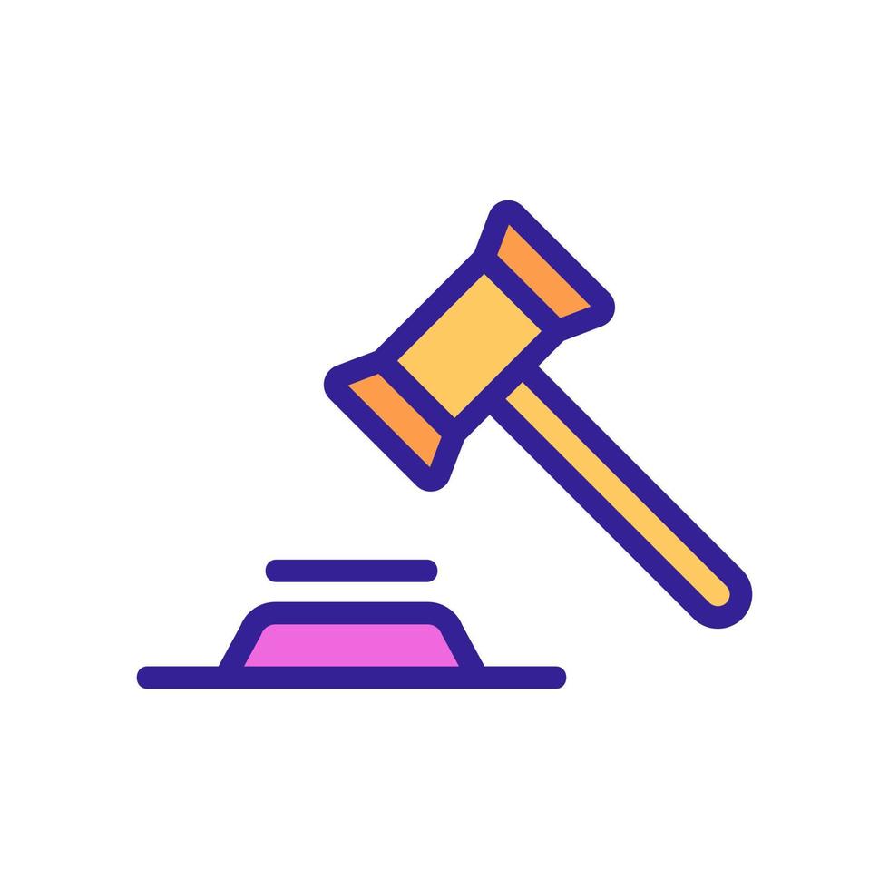 The hammer judges the icon vector. Isolated contour symbol illustration vector