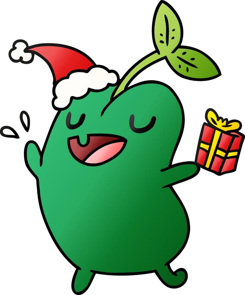 christmas gradient cartoon of kawaii seed vector