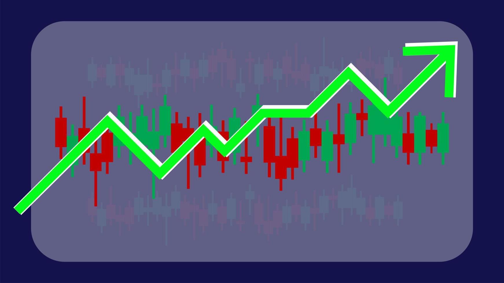 tablero de gráfico de mercado de valores que muestra la ilustración de fondo de crecimiento, perfecto para papel tapiz, telón de fondo, postal, fondo para su diseño vector