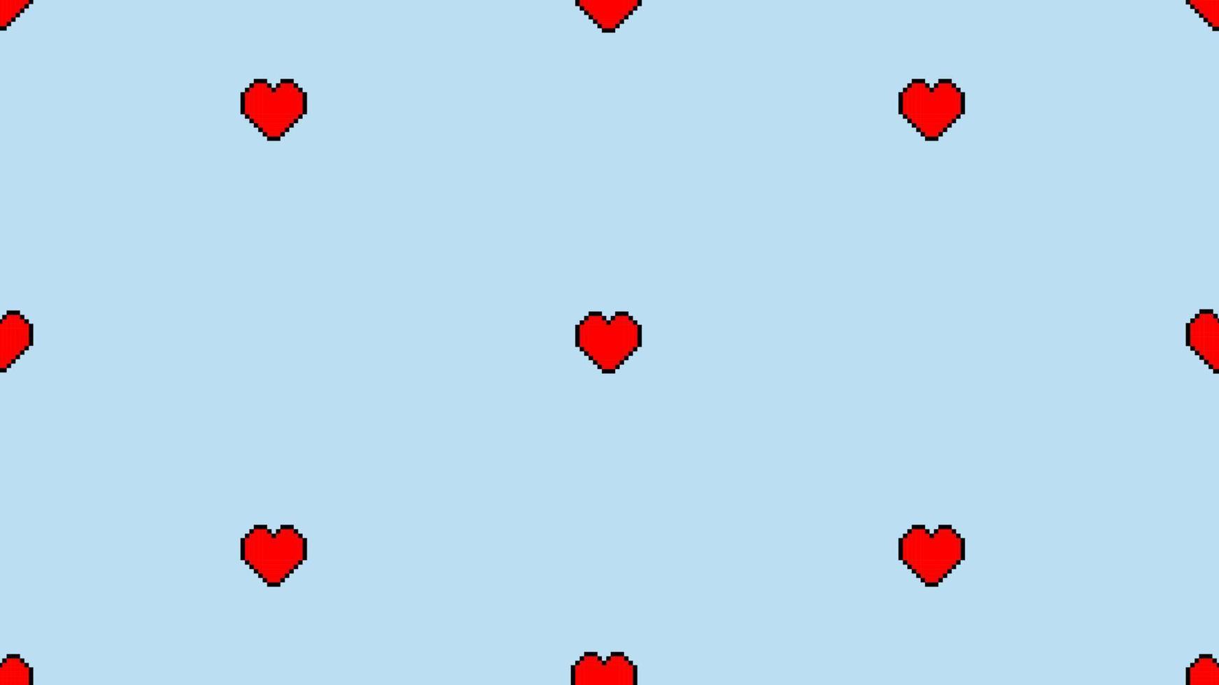 seamless heart pattern on blue background vector