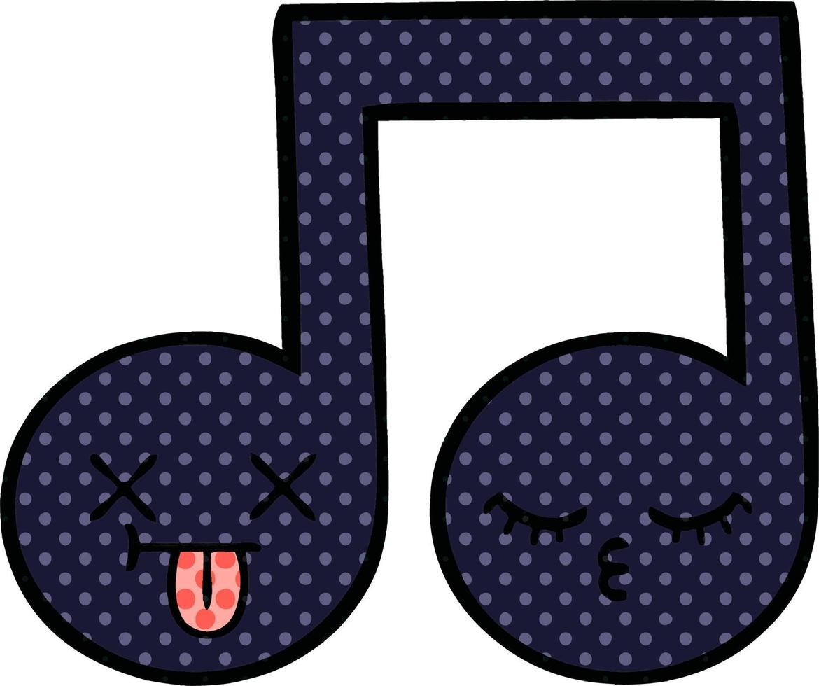 comic book style cartoon musical note vector