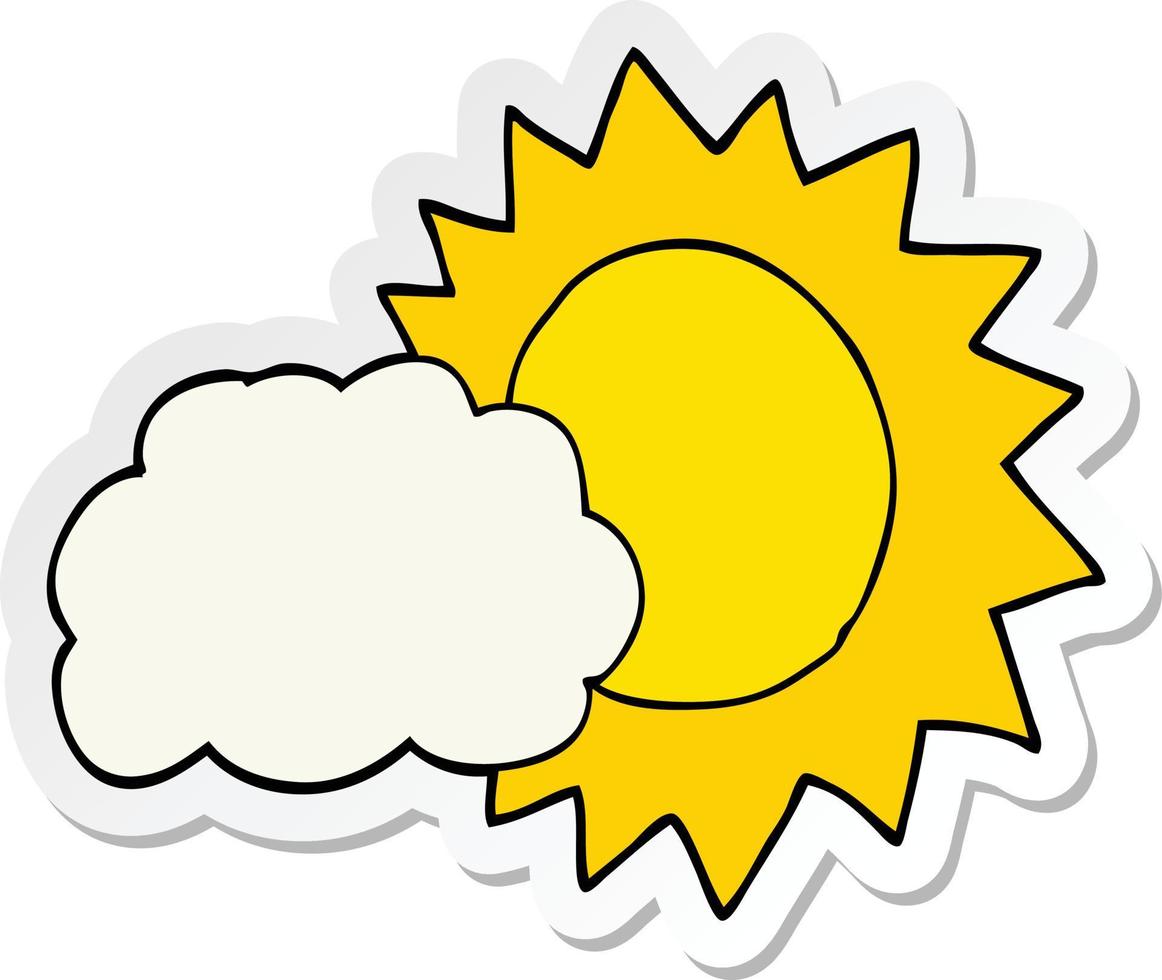 sticker of a cartoon weather vector