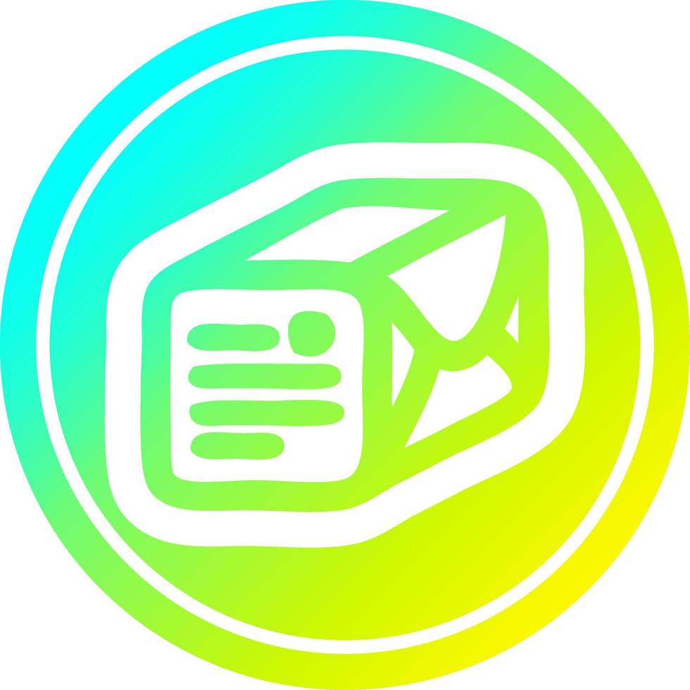 wrapped parcel circular in cold gradient spectrum vector