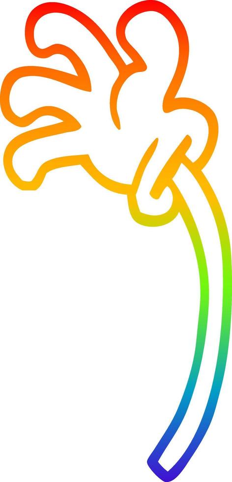 rainbow gradient line drawing cartoon hand gestures vector