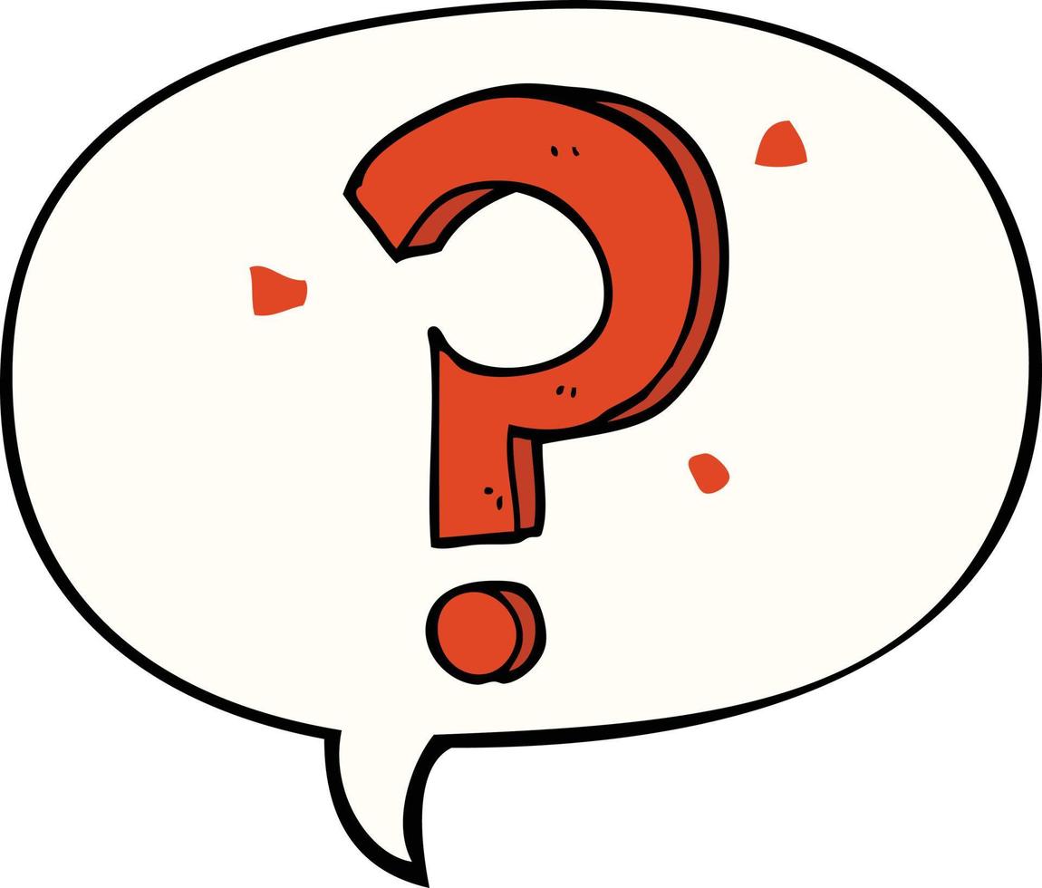 cartoon question mark and speech bubble vector