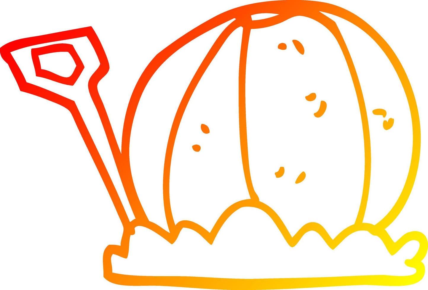 warm gradient line drawing cartoon beach ball and spade vector