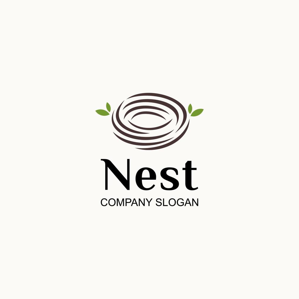 logotipo de nido de pájaro - ilustración vectorial, emblema de diseño del logotipo de nido de pájaro. adecuado para su necesidad de diseño, logotipo, ilustración, animación, etc. vector