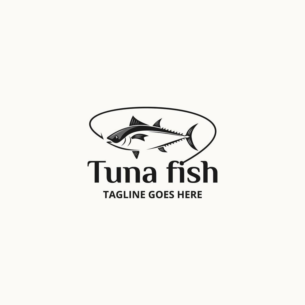 Tuna fish logo- vector illustration, tuna fish emblem design on white background. Suitable for your design need, logo, illustration, animation, etc.