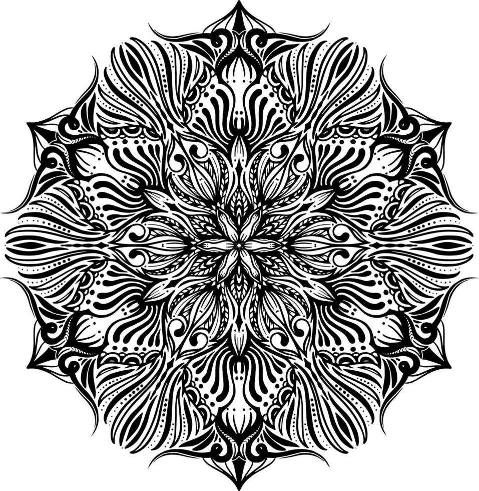 patrón de flores en estilo mandala vintage para tatuajes, telas o decoraciones y más. ilustración vectorial vector