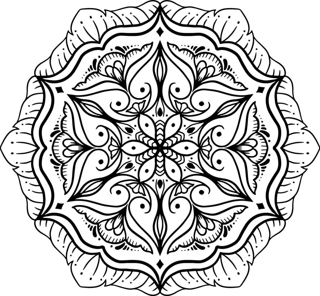 patrón de flores en estilo mandala vintage para tatuajes, telas o decoraciones y más. ilustración vectorial vector