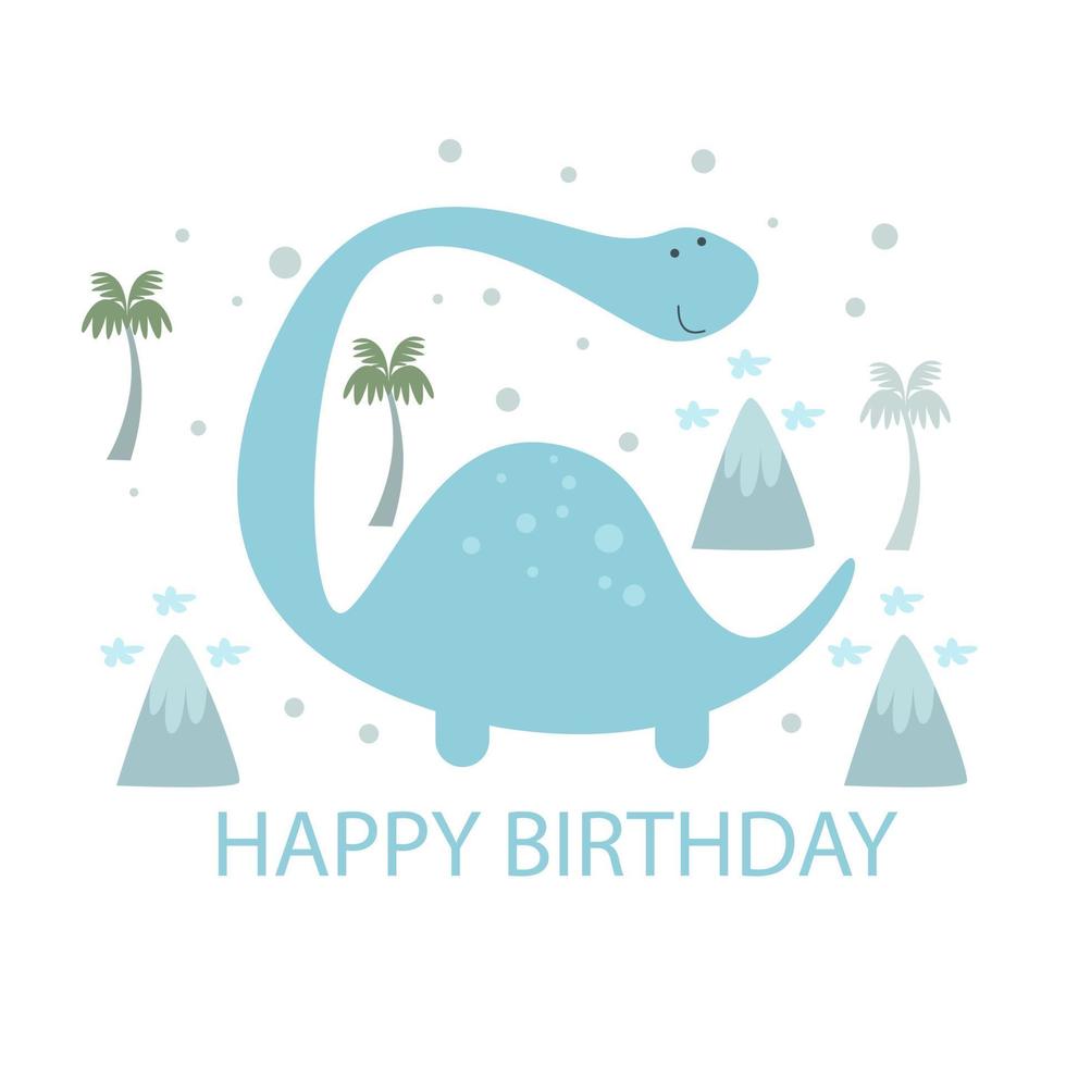 hermosa ilustración de personaje animal de tarjeta de feliz cumpleaños vector