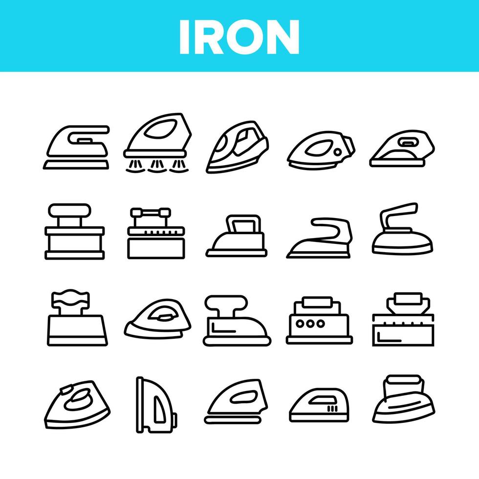 Iron Electrical Tool Collection Icons Set Vector