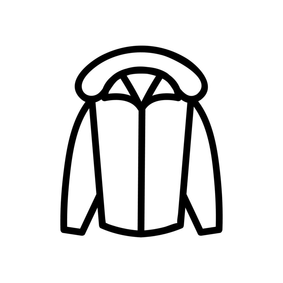 Winter jacket icon vector. Isolated contour symbol illustration vector