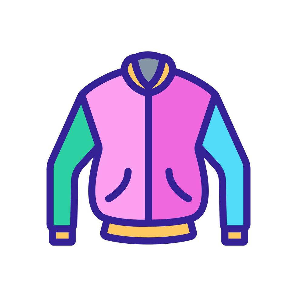 Warm jacket icon vector. Isolated contour symbol illustration vector