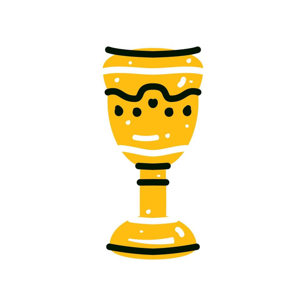 Drawing wineglass with Israel drink. Hand-drawn colored flat vector illustration