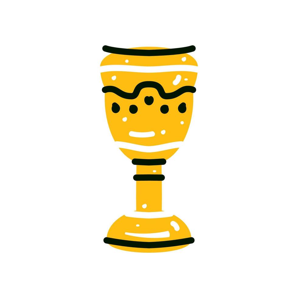 Drawing wineglass with Israel drink. Hand-drawn colored flat vector illustration