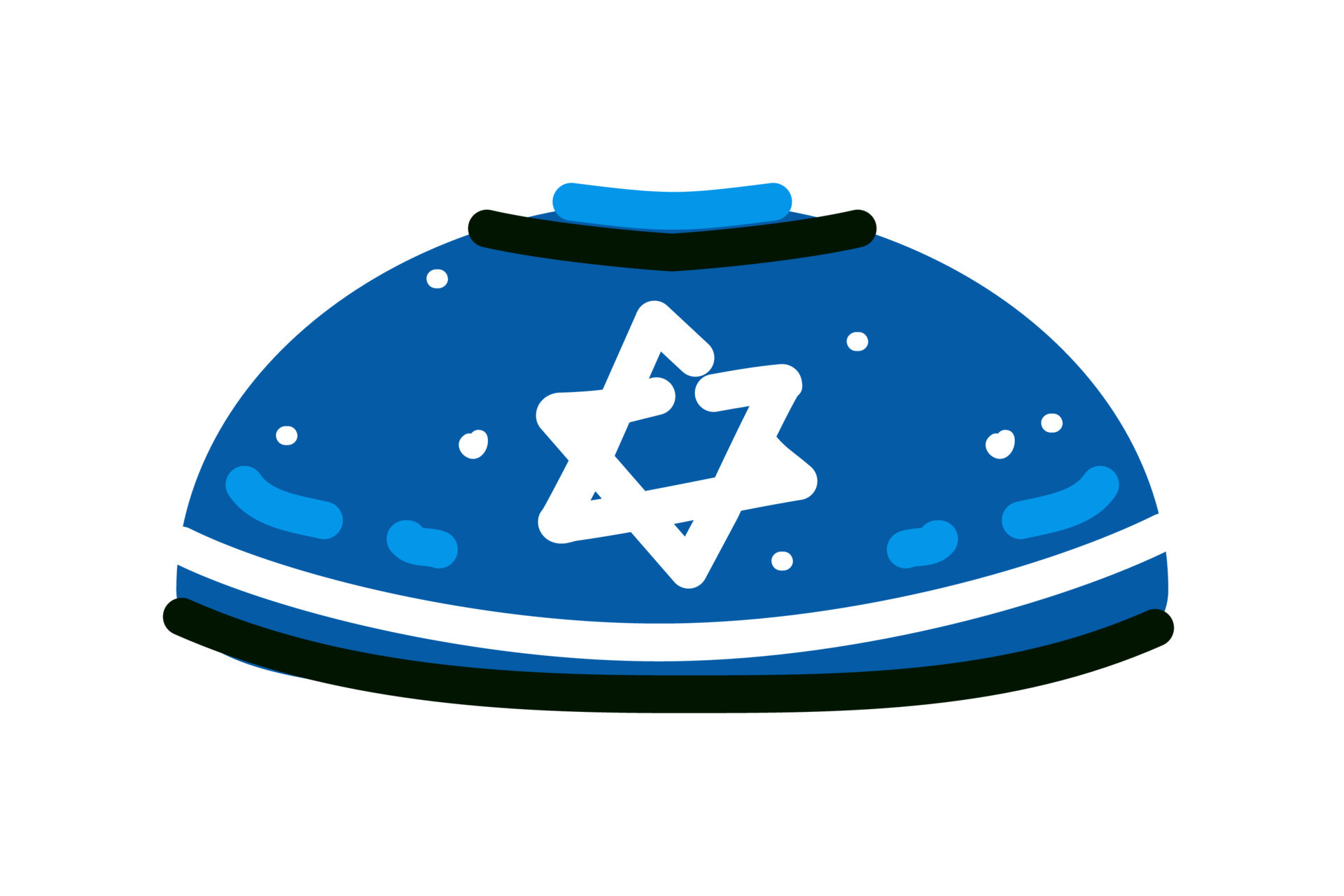 Kippah, yarmulke, Jewish headwear vector Illustration on a white