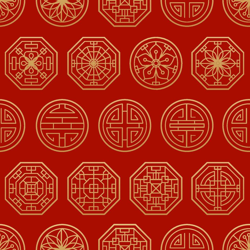 Chinese traditional oriental ornament background, pattern seamless vector