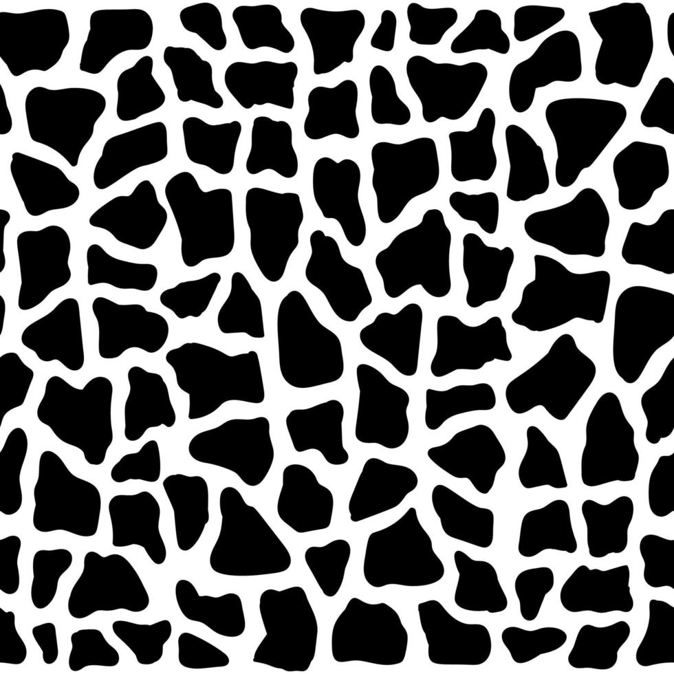 Vector seamless pattern with Giraffe skin. Monochrome leather wallpaper.