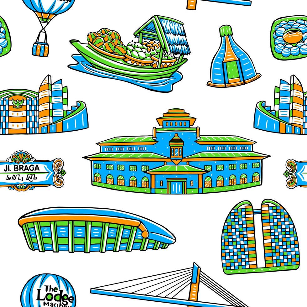 Bandung Seamless Pattern vector