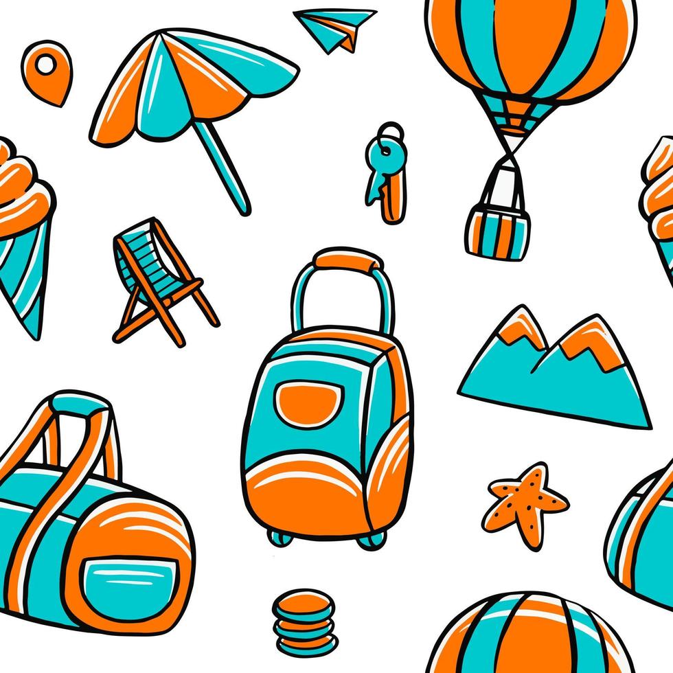 Travel Seamless Pattern vector