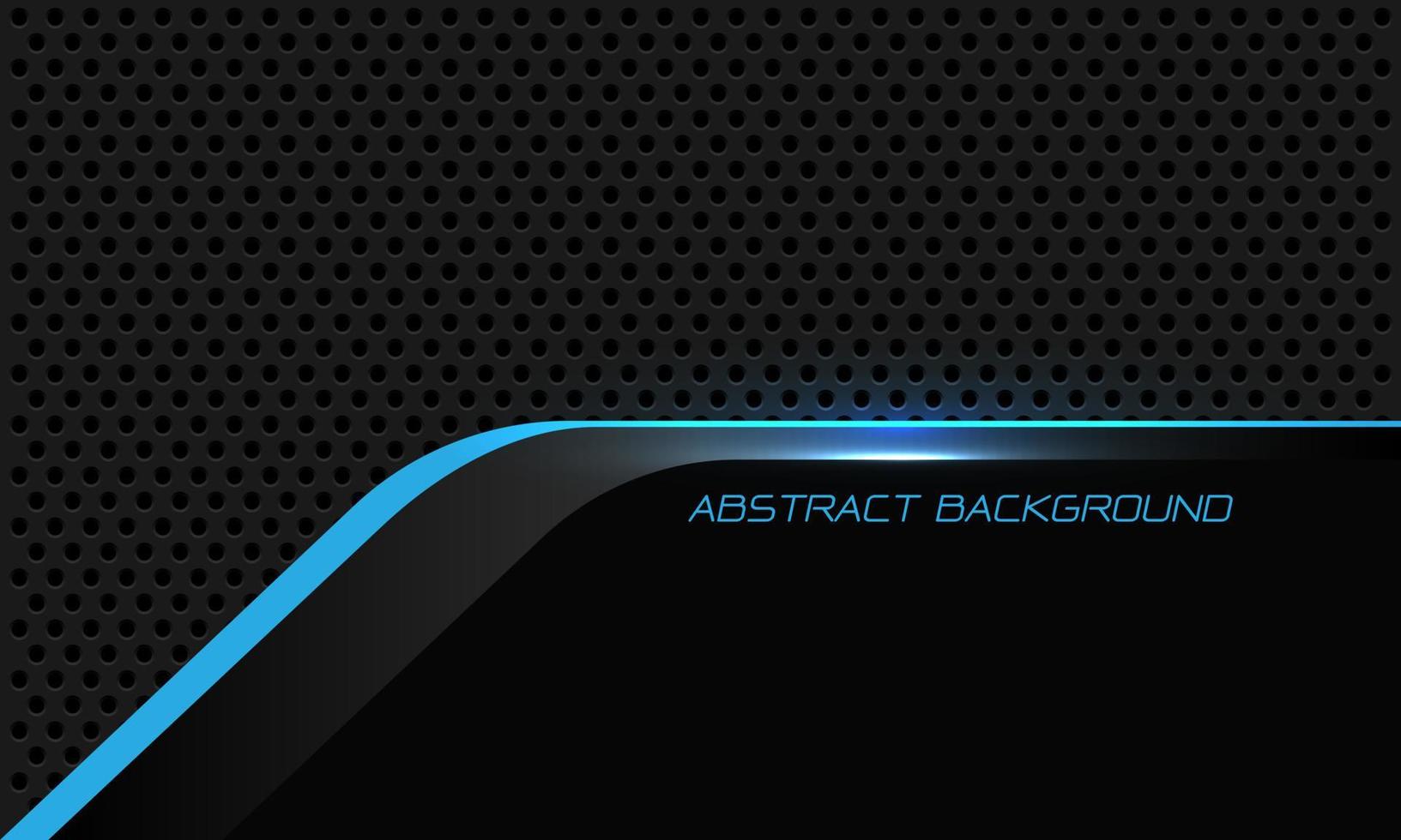 Resumen línea azul cyber negro sobre gris metálico círculo malla patrón diseño moderno futurista fondo vector
