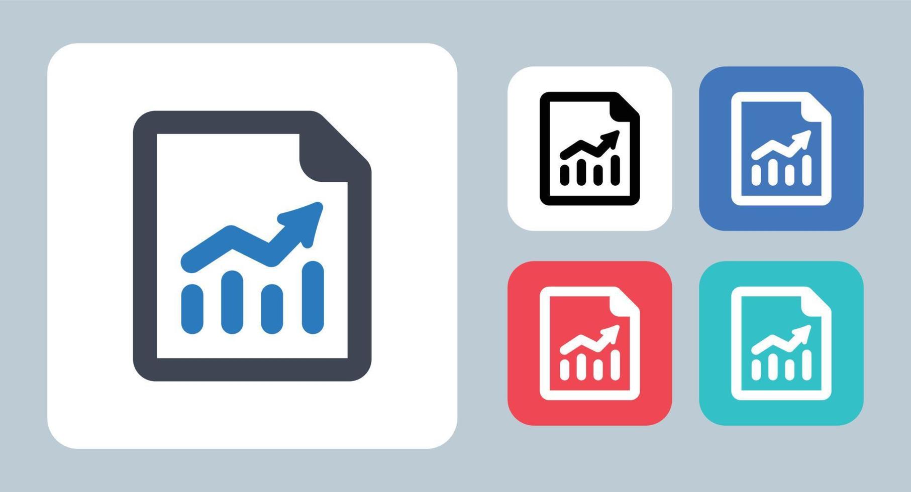 icono de informe empresarial - ilustración vectorial. análisis, análisis, informe, gráfico, archivo, documento, estadísticas, gráfico, ventas, crecimiento, línea, contorno, plano, iconos. vector