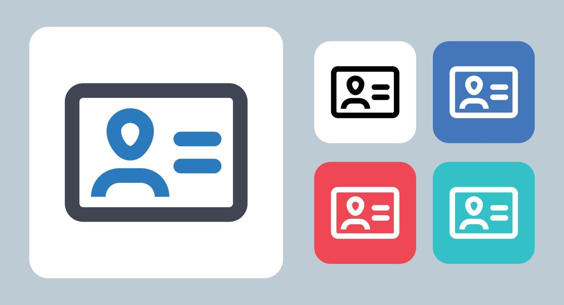 Id Card icon - vector illustration . Id, Identity, Card, business, Profile, Registration, Identification, Driver, License, Employee, line, outline, flat, icons .