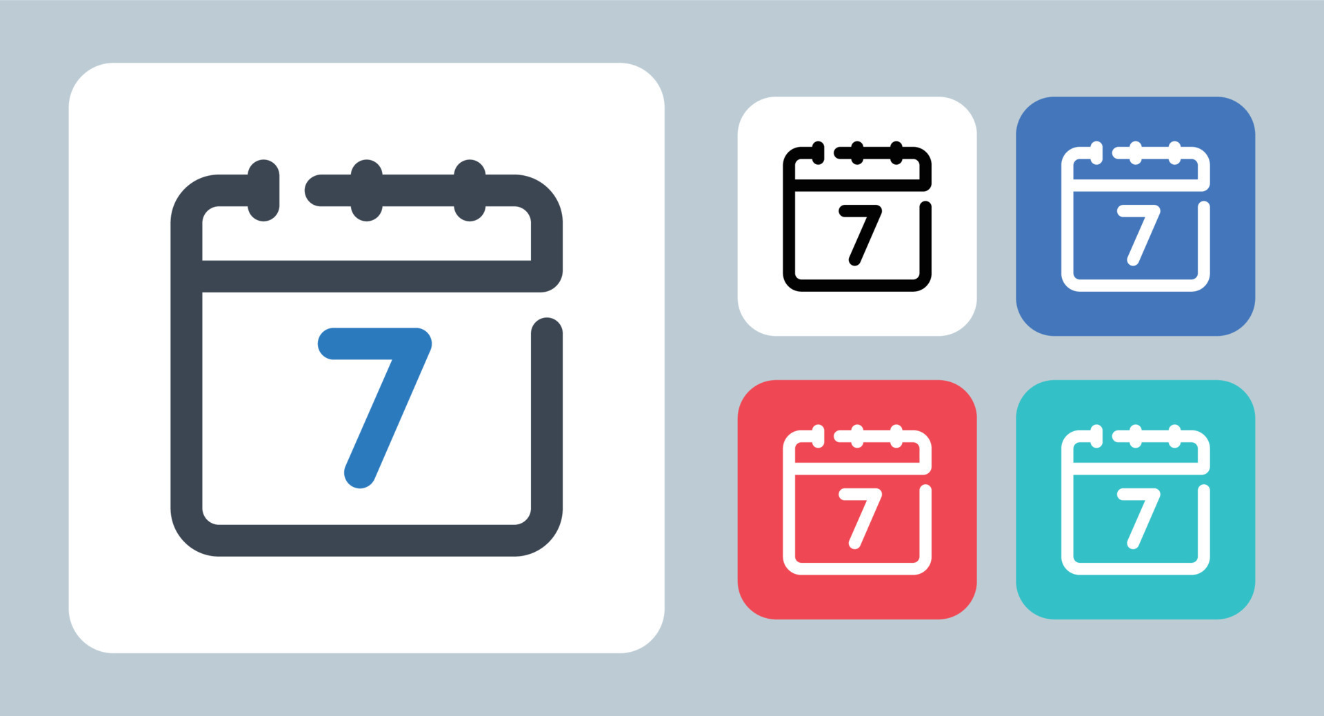 Icono de 7 días ilustración vectorial. 7, días, calendario, diario