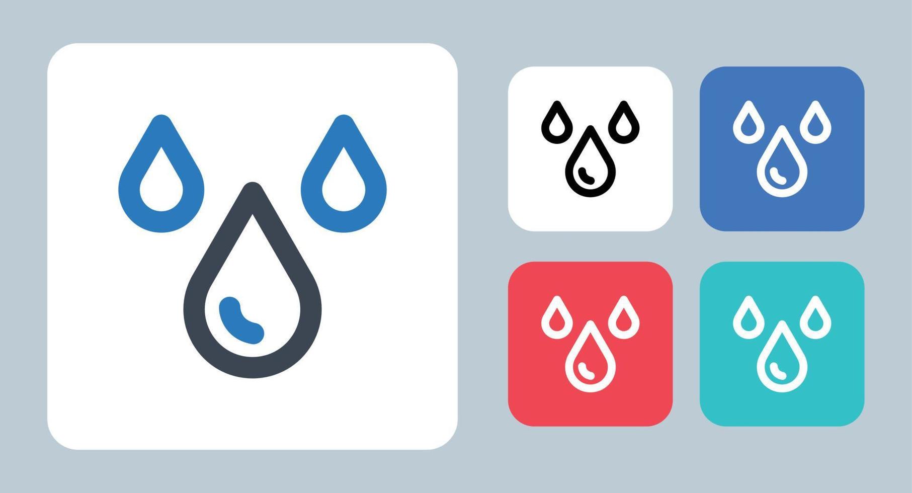 soltar icono - ilustración vectorial . gota, lluvia, agua, lluvia, gotas, clima, sangre, líquido, precipitación, pronóstico, línea, contorno, plano, iconos. vector