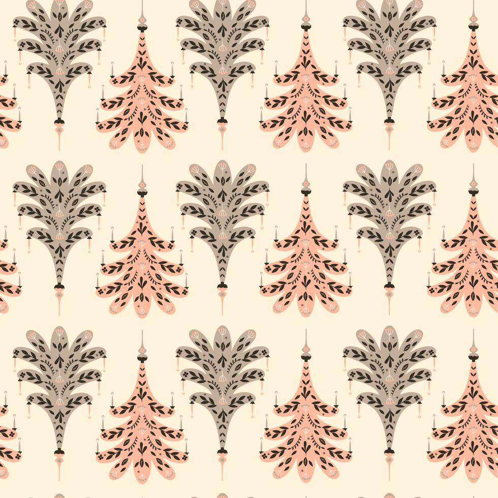 Seamless pattern with Christmas trees. Vector graphics.