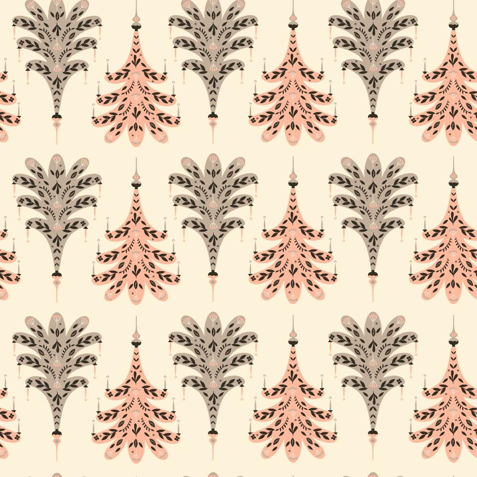 Seamless pattern with Christmas trees. Vector graphics.