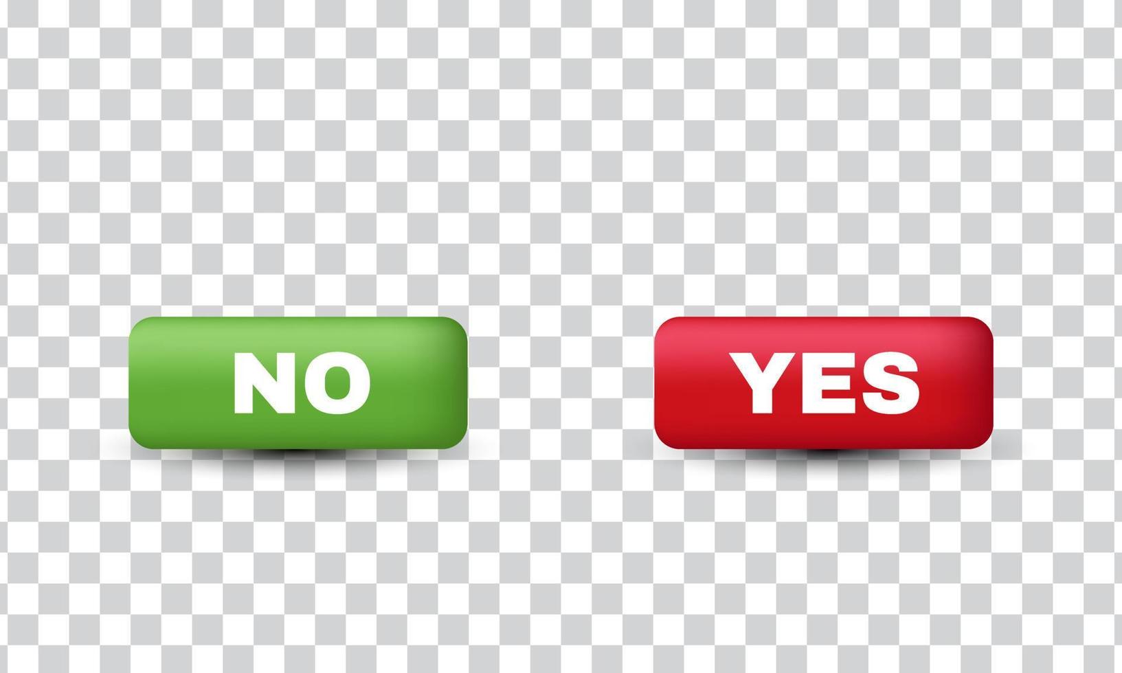unique 3d realistic yes no votes buttons icon design isolated on vector