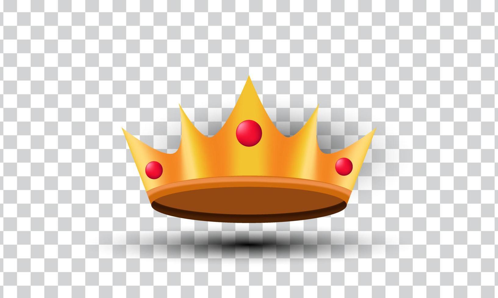 unique 3d style gold diamond crown realistic icon design isolated on vector