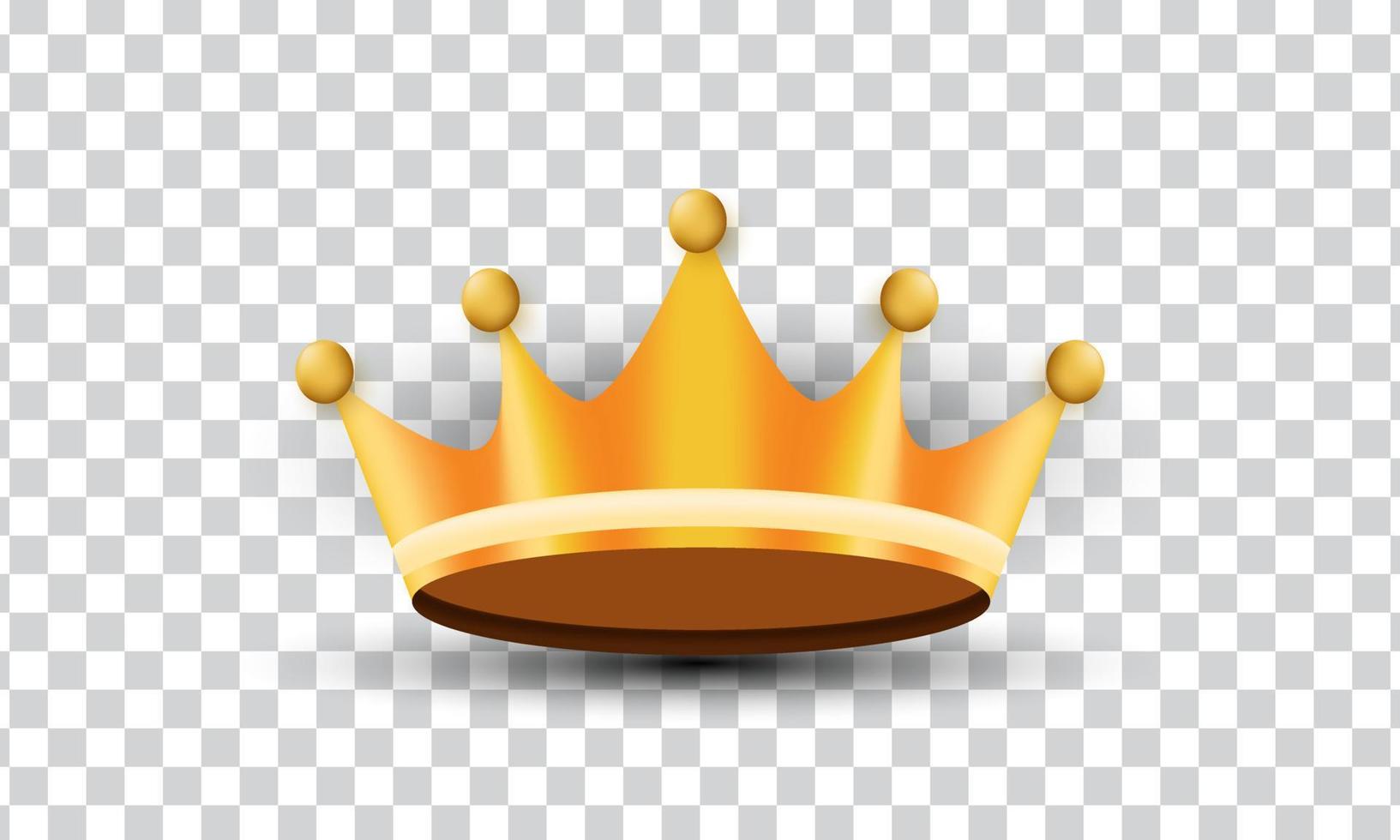 diseño de icono realista de corona de oro de estilo 3d único aislado en vector