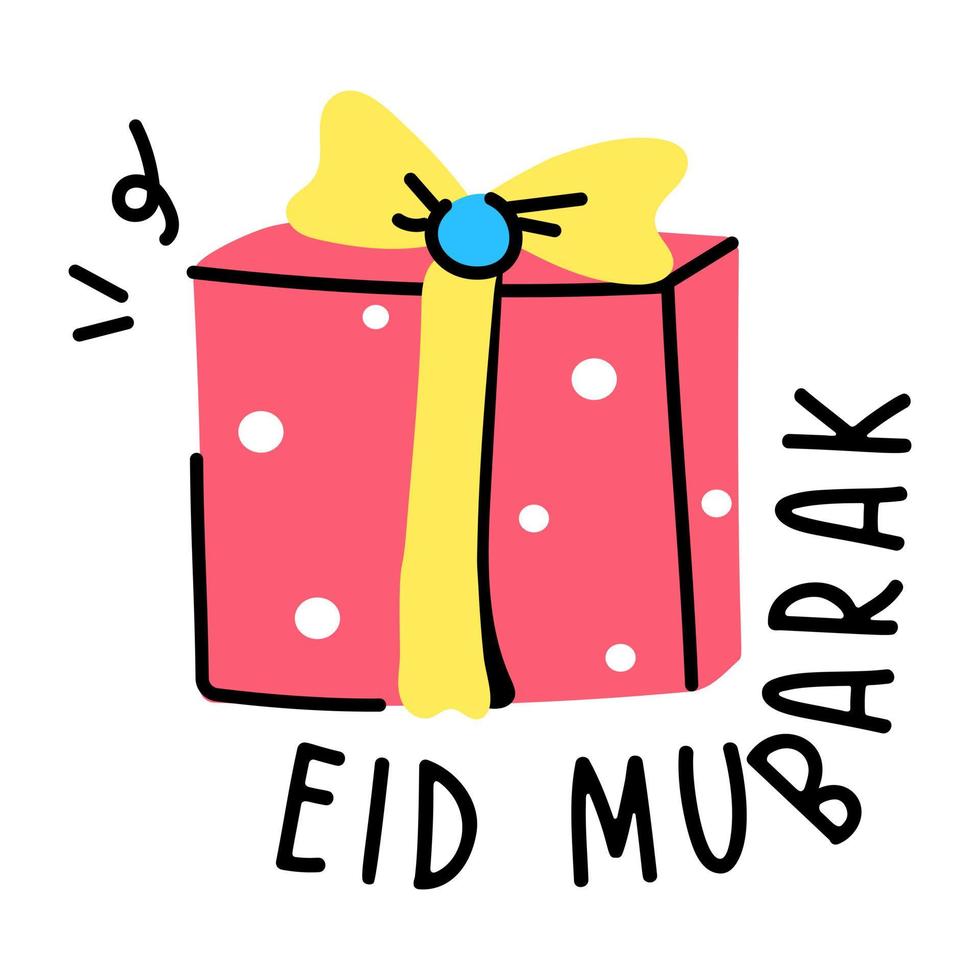 un icono de vector de garabato de regalo eid