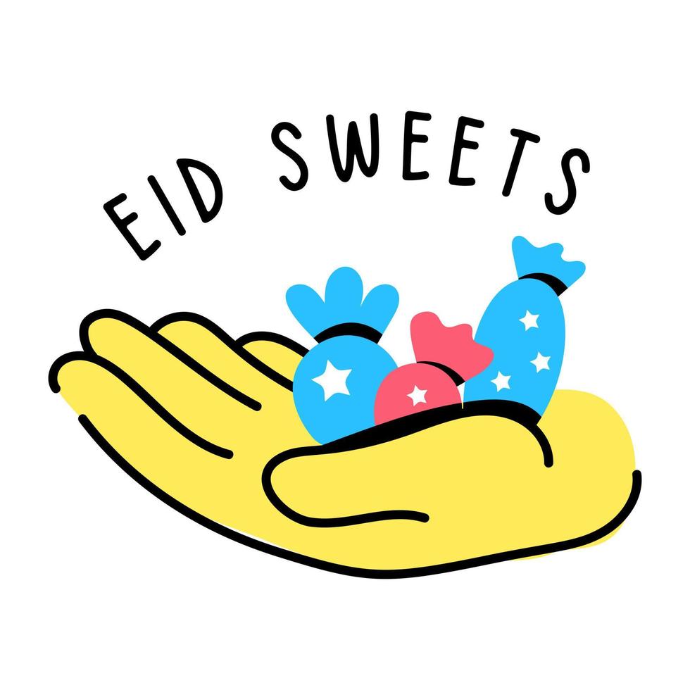 A hand drawn icon denoting eid wishes vector