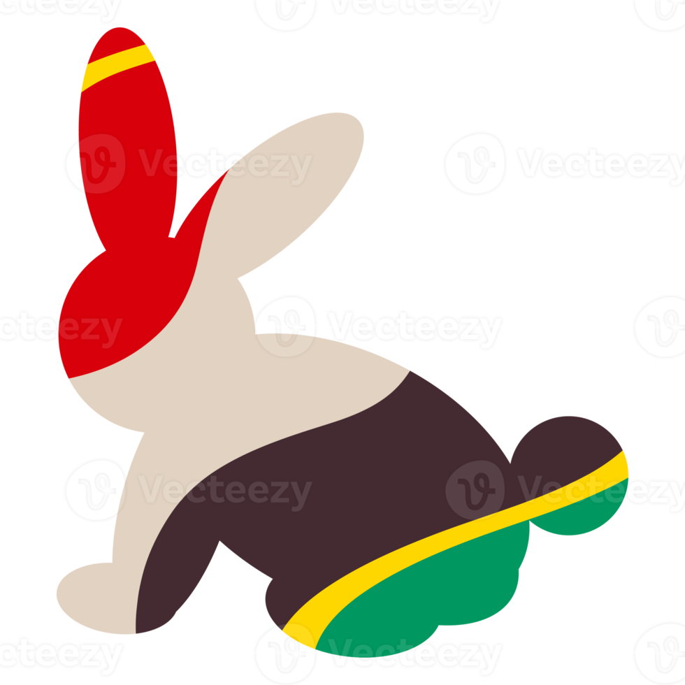 Silhouette of a rabbit with an abstract pattern png