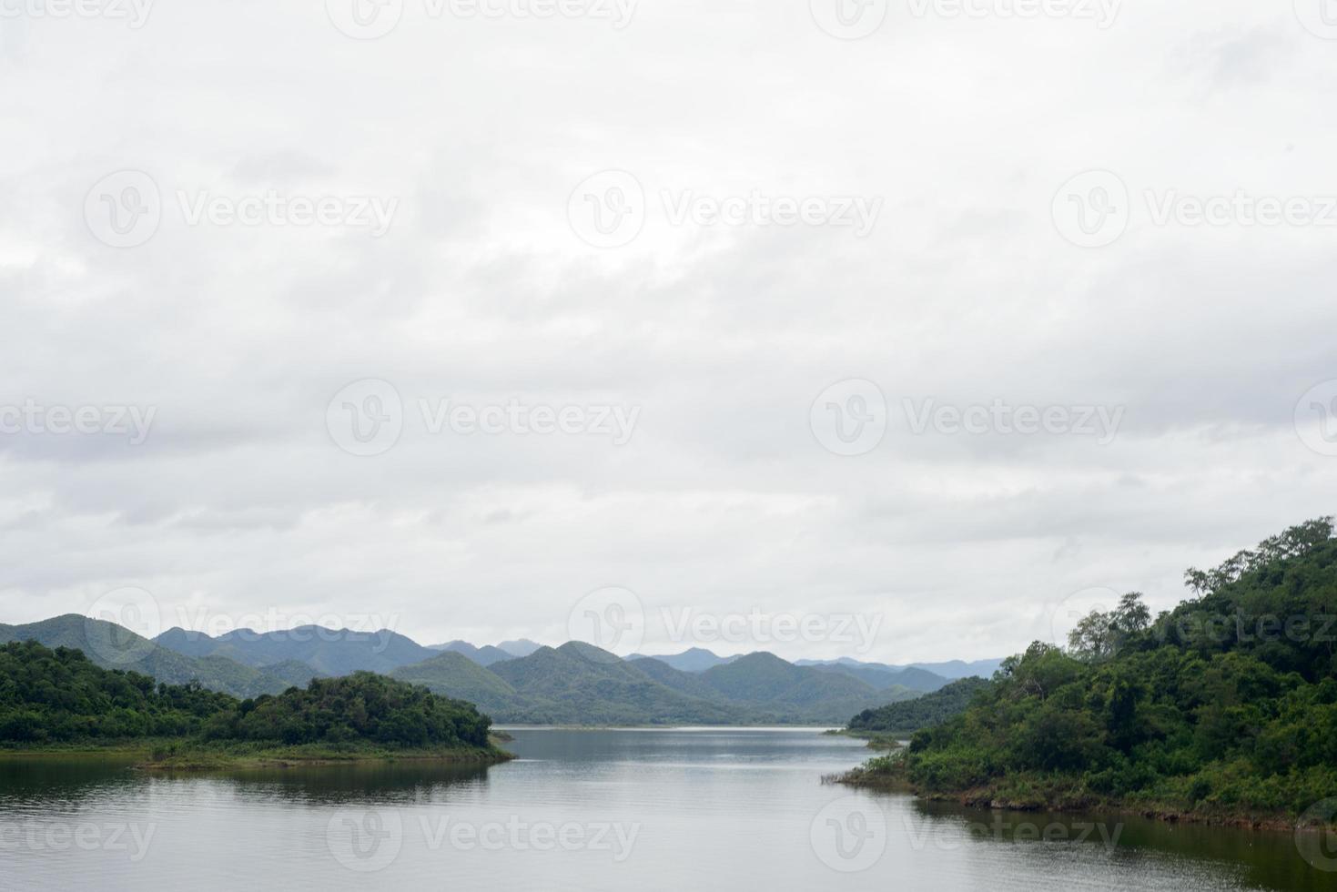 Sea and mountain in the evening. The place famous in Thailand. photo