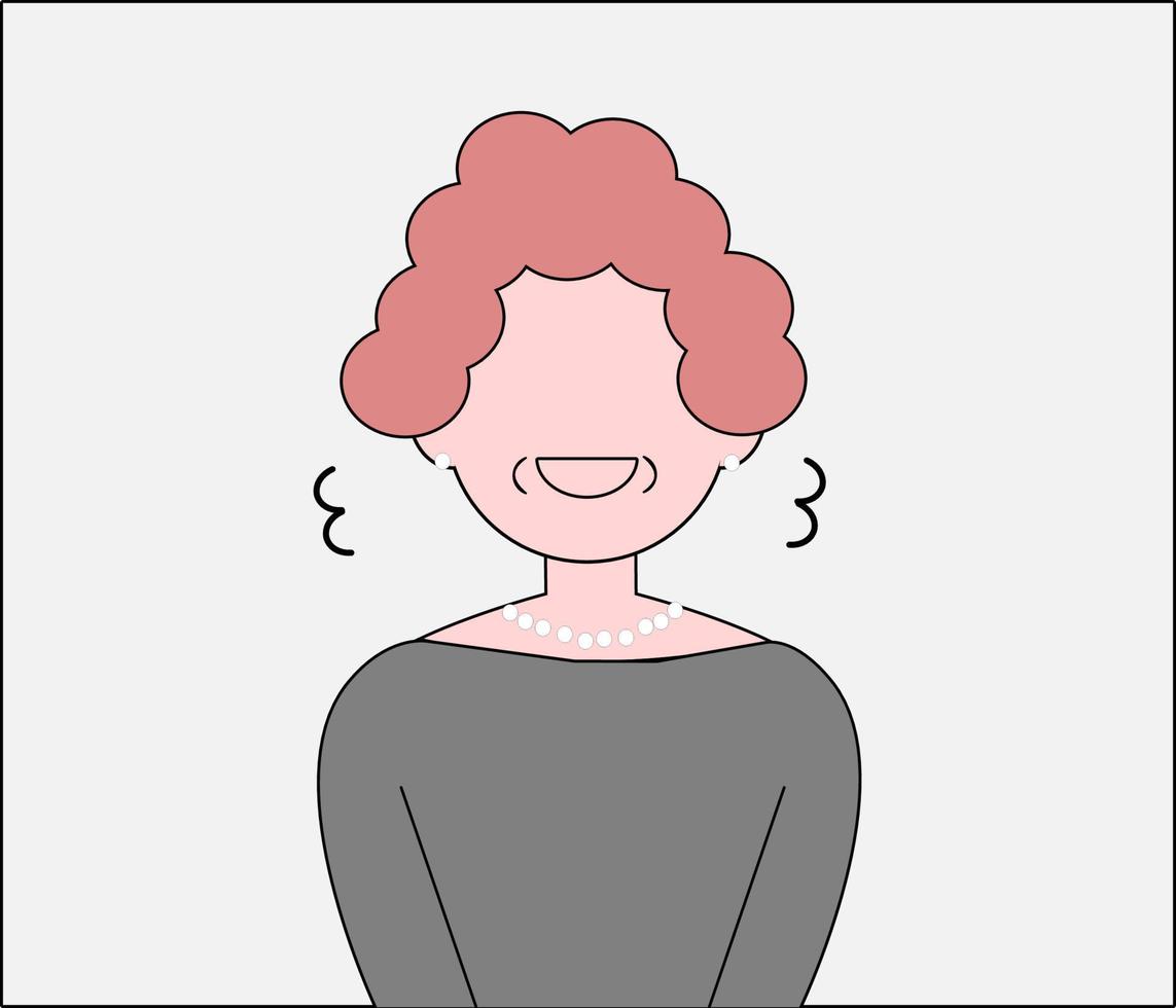 granny smiling while speaking vector