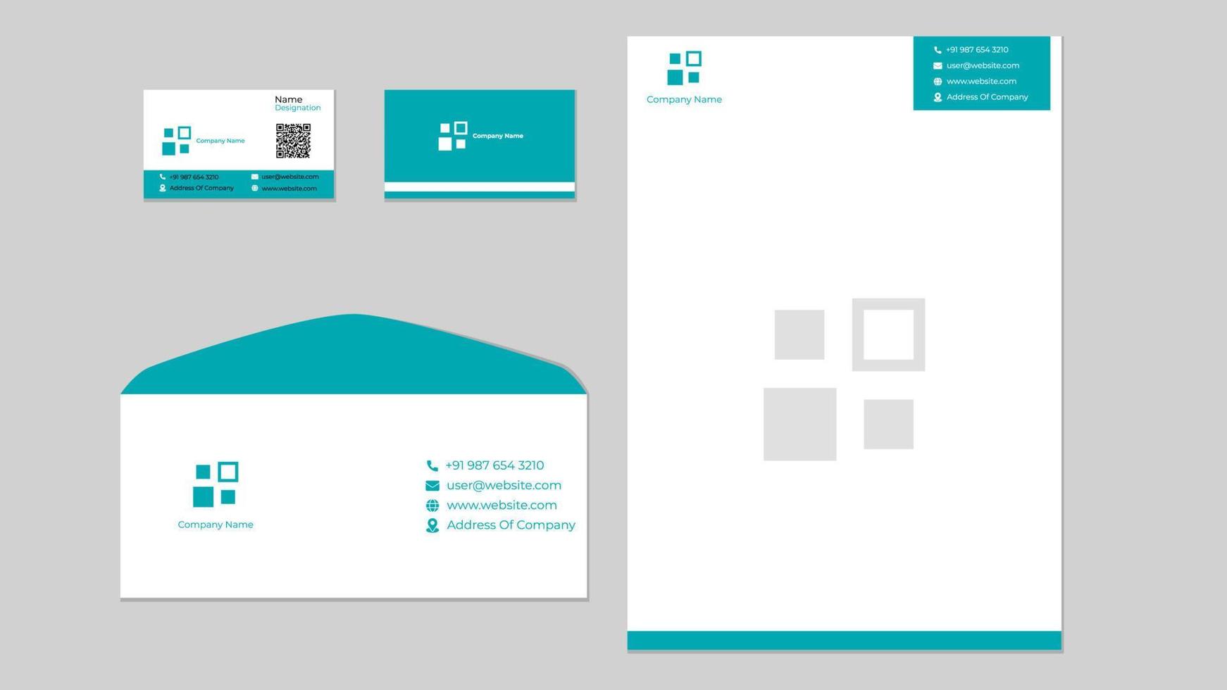 Corporate stationary design template, corporate business card letterhead and envelope template. vector