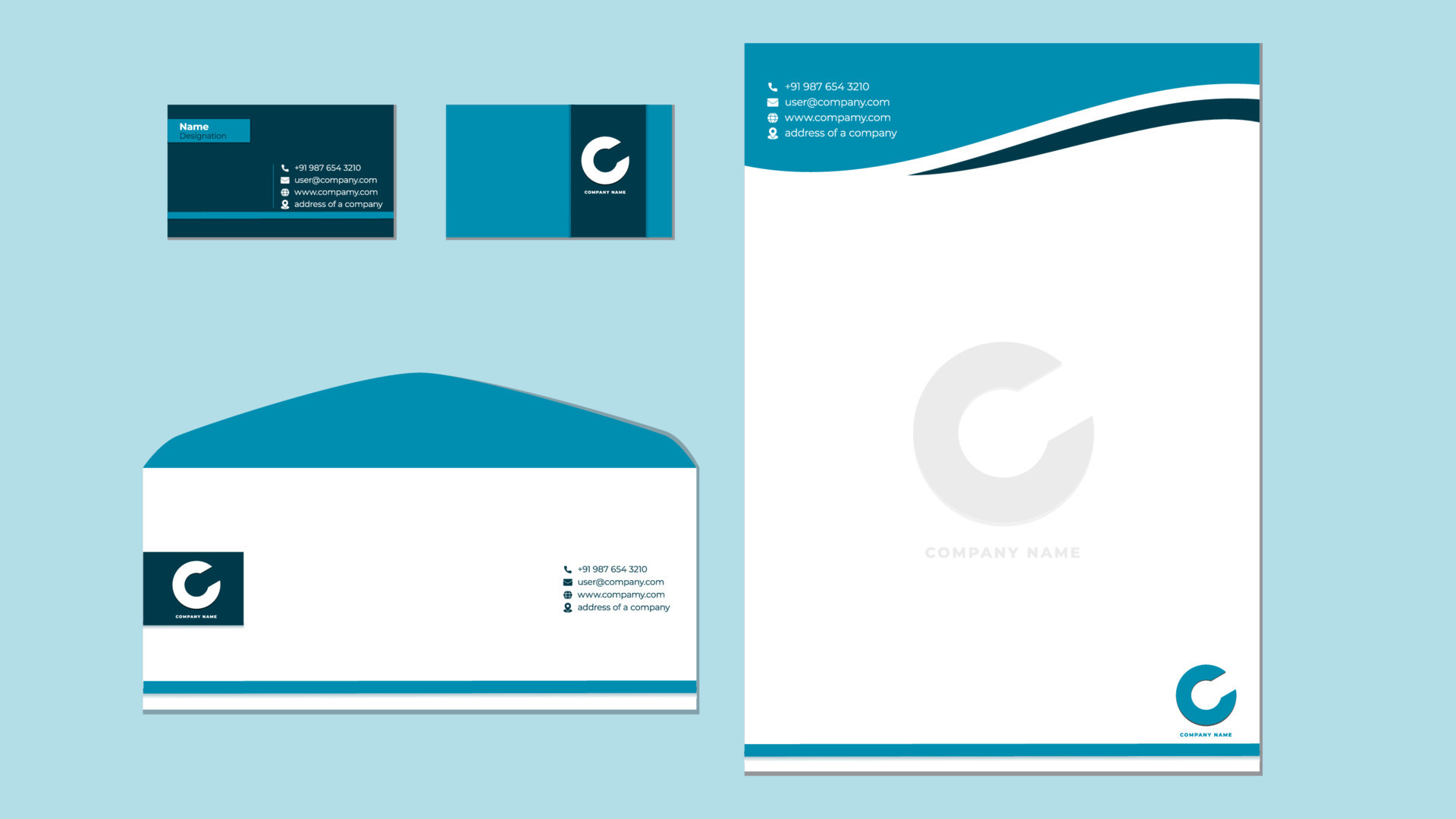 Corporate stationary design template, corporate business card