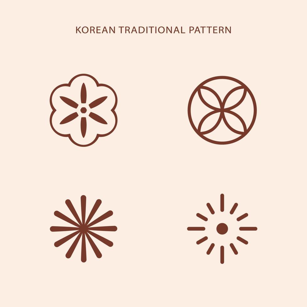 patrón de línea tradicional coreano. estilo asiático. símbolo de corea, china vector