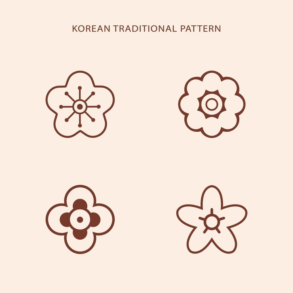 Korean traditional line pattern. Asian style. Korea, china symbol vector