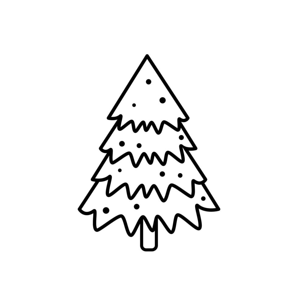 Fir tree black line icon. Pine illustration vector