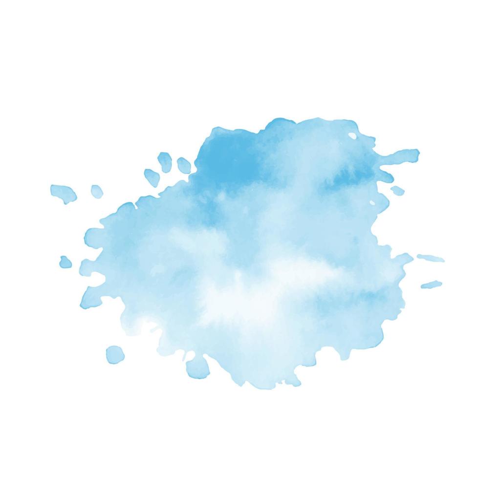 Abstract pattern with blue watercolor cloud on white background vector