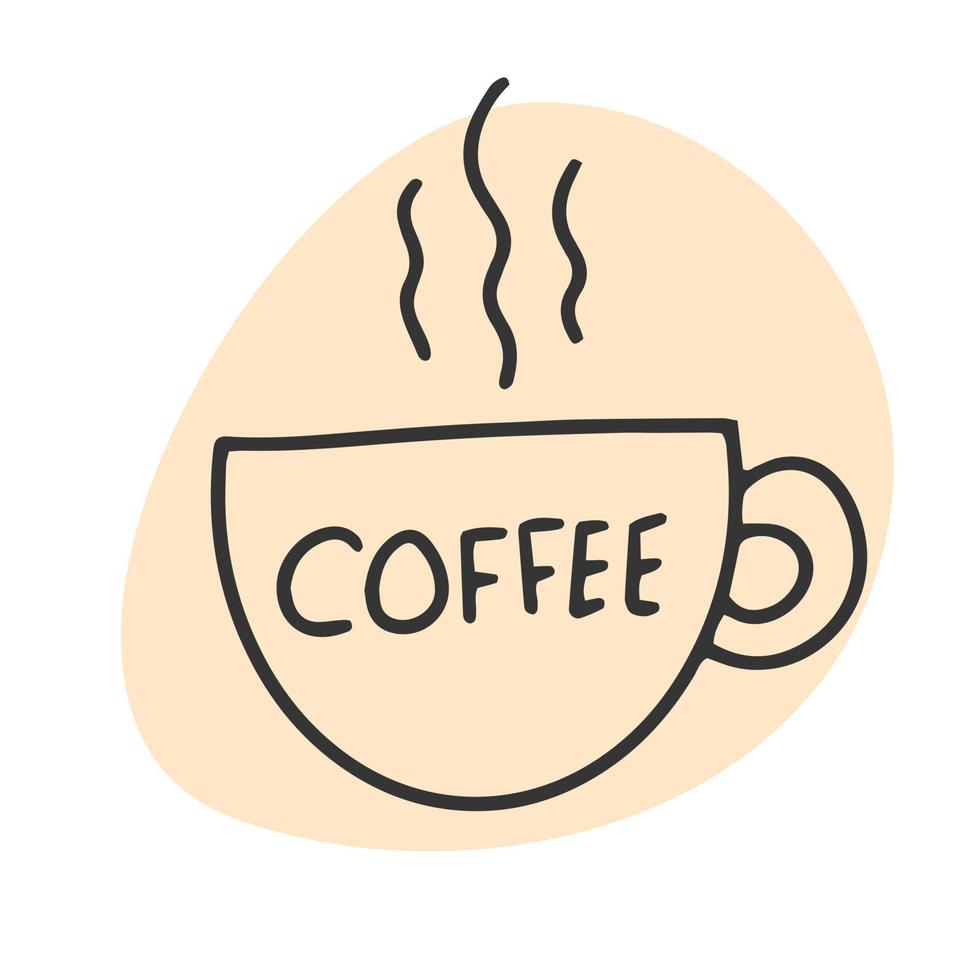 Hot Coffee Cup Doodle Drawing vector