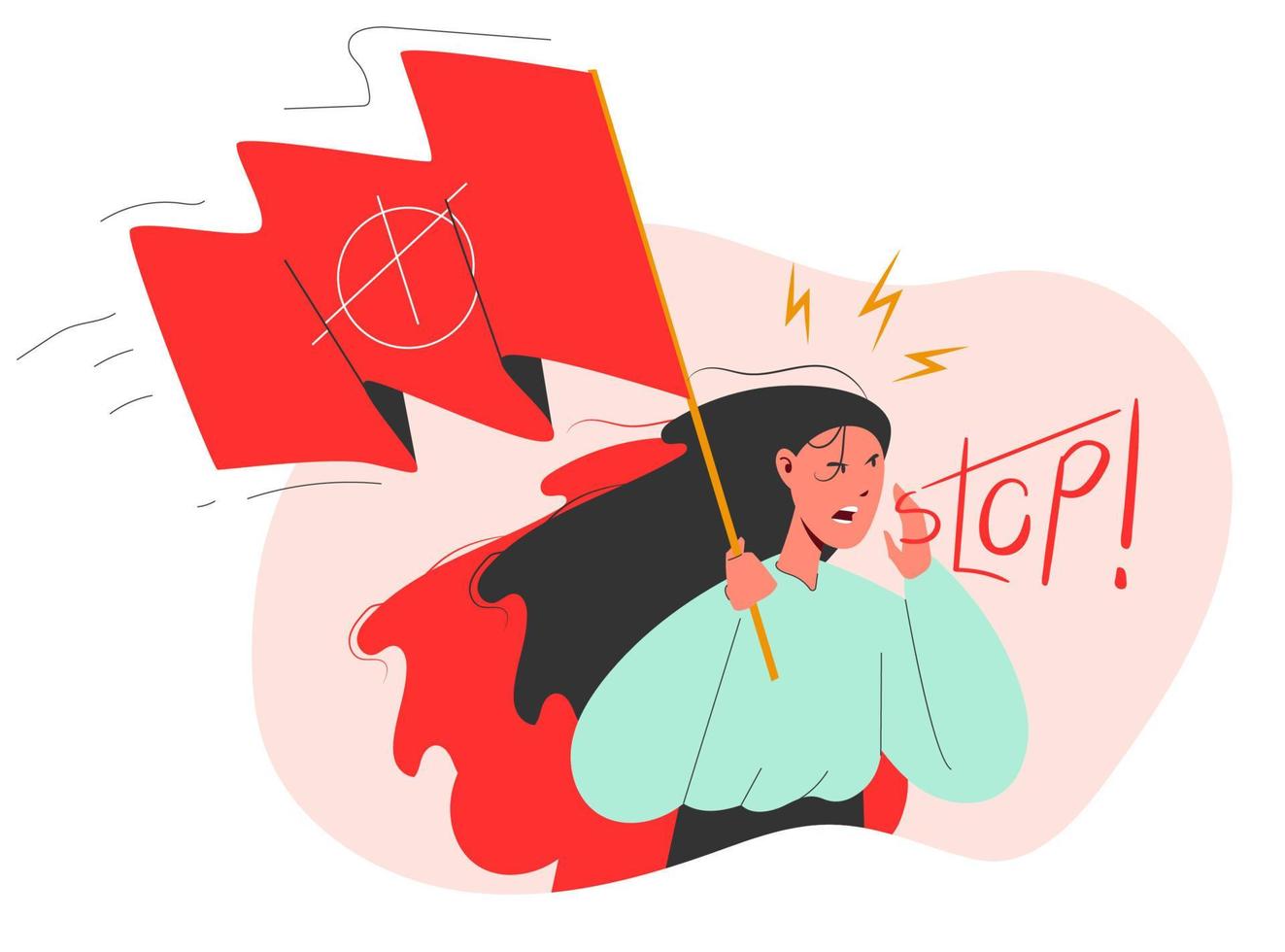 Hand drawn illustration of protest vector